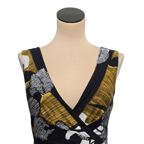 Deletta Anthropologie Dress Womens Small Abstract Sleeveless V Neck Wrap Mini - Picture 8 of 10